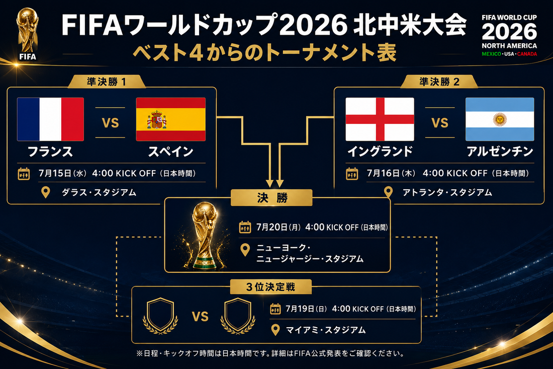 【サッカー】ついにベスト4が出揃う！一足早いプレビュー。